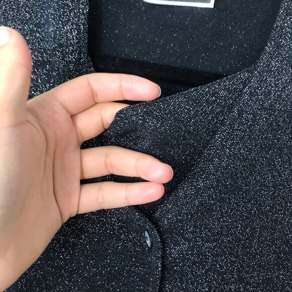 CARROLL REED Sparkle Black Layered Cardigan - Picture 6 of 14